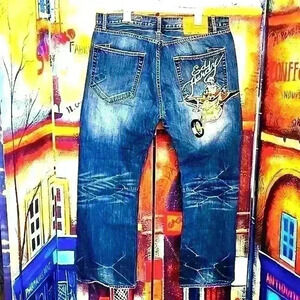 Ed Hardy by Christian Audigier 40x32 💀 SkeleChopper Winged Coffin